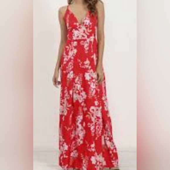 Floral Print Boho Spaghetti Strap A-Line Maxi Dress Small - Picture 8 of 11